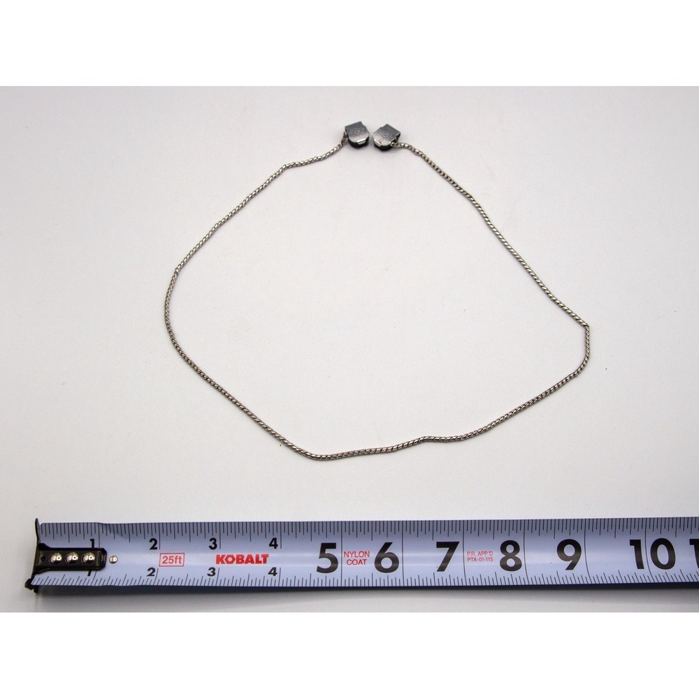 Silver Tone Chain Necklace Floral Clamp Accents Vintage Style Jewelry‎ - Picture 2 of 3